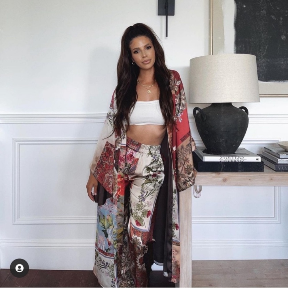 Zara Patchwork Print Pants Multicolor Medium NWT - image 9